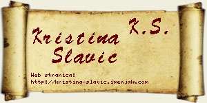 Kristina Slavić vizit kartica